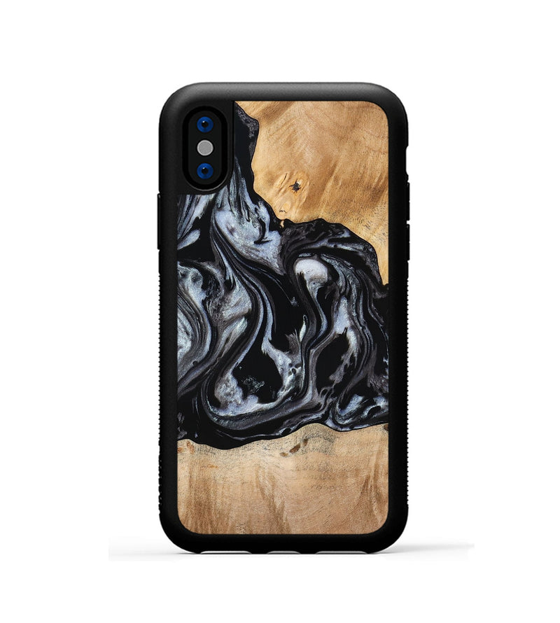 iPhone Xs Wood Phone Case - Roberto (Black & White, 774922)