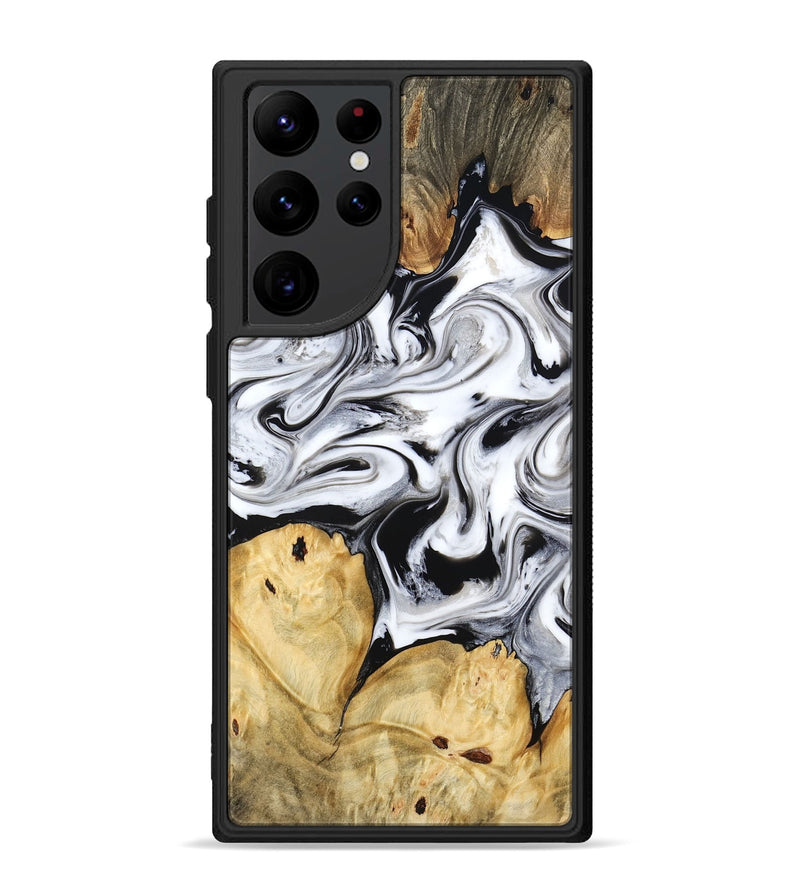 Galaxy S22 Ultra Wood Phone Case - Lashawn (Black & White, 774923)