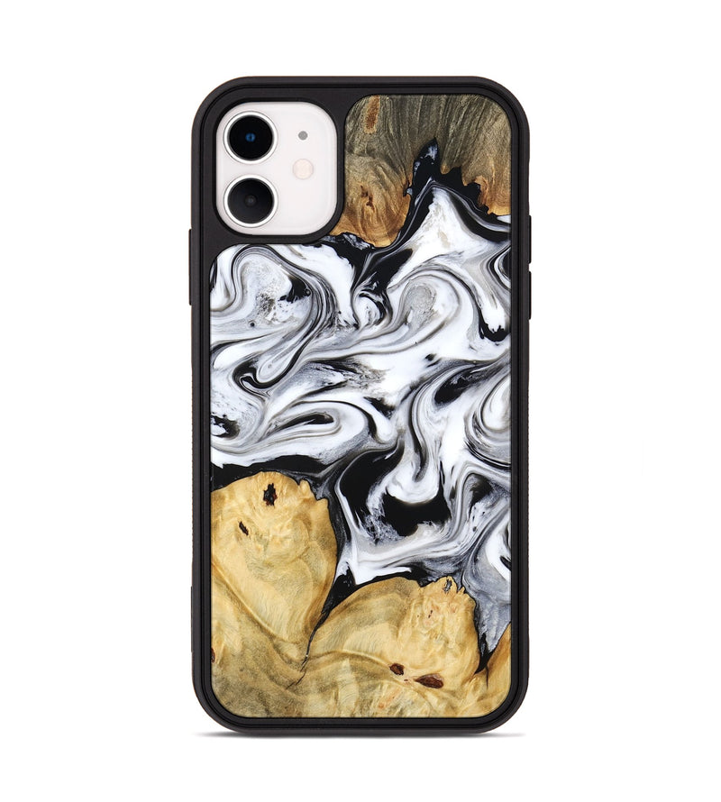 iPhone 11 Wood Phone Case - Lashawn (Black & White, 774923)