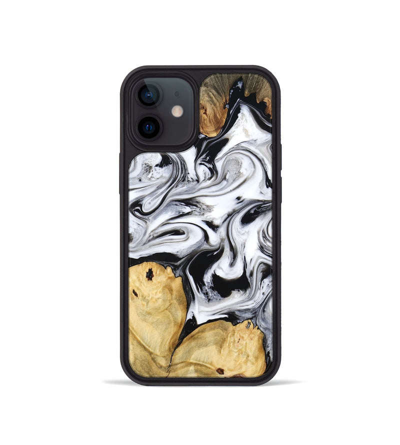 iPhone 12 mini Wood Phone Case - Lashawn (Black & White, 774923)