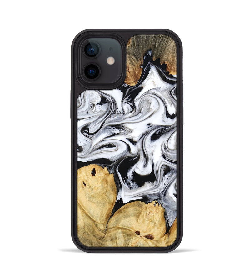 iPhone 12 Wood Phone Case - Lashawn (Black & White, 774923)