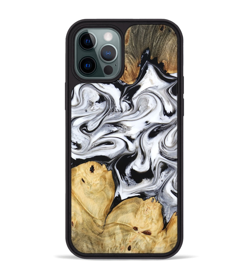 iPhone 12 Pro Max Wood Phone Case - Lashawn (Black & White, 774923)
