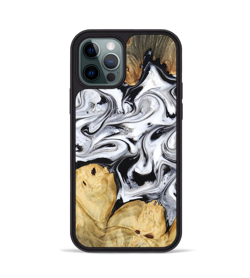 iPhone 12 Pro Wood Phone Case - Lashawn (Black & White, 774923)