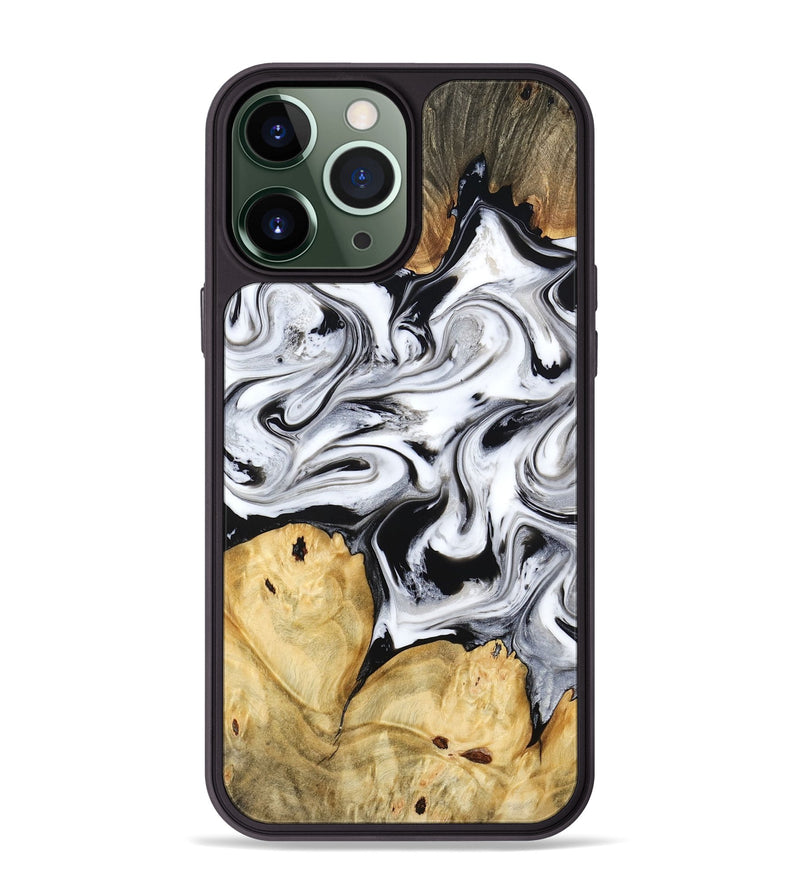 iPhone 13 Pro Max Wood Phone Case - Lashawn (Black & White, 774923)