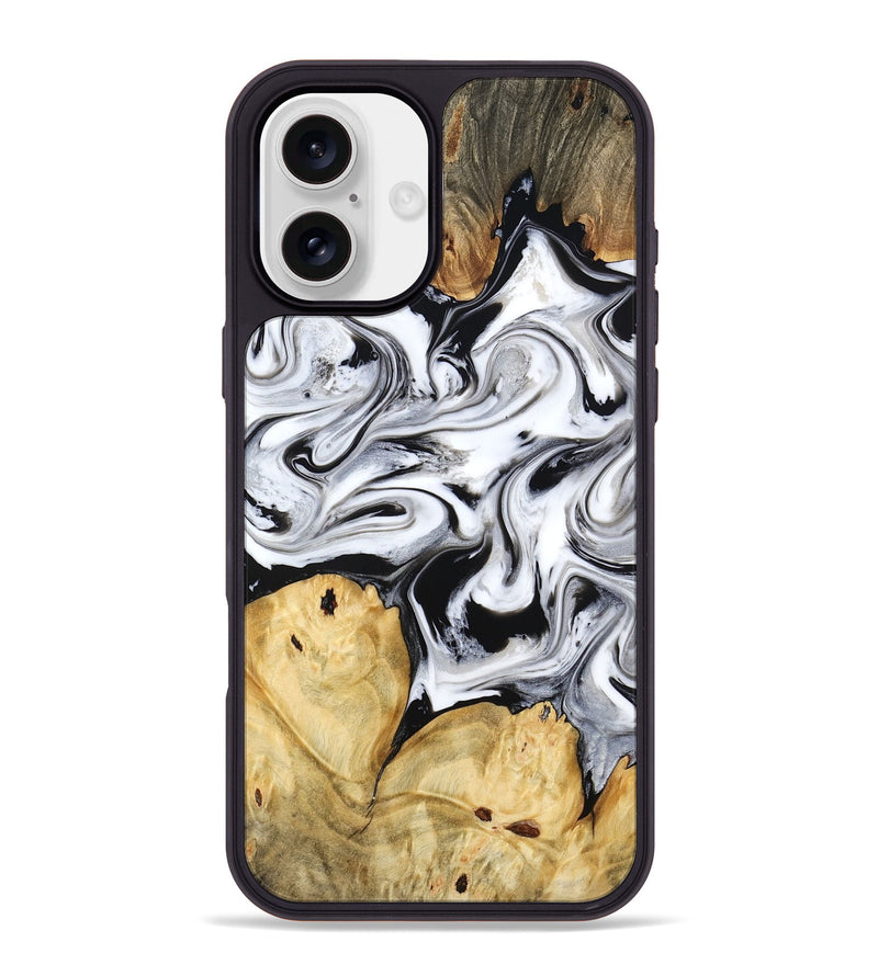 iPhone 16 Plus Wood Phone Case - Lashawn (Black & White, 774923)