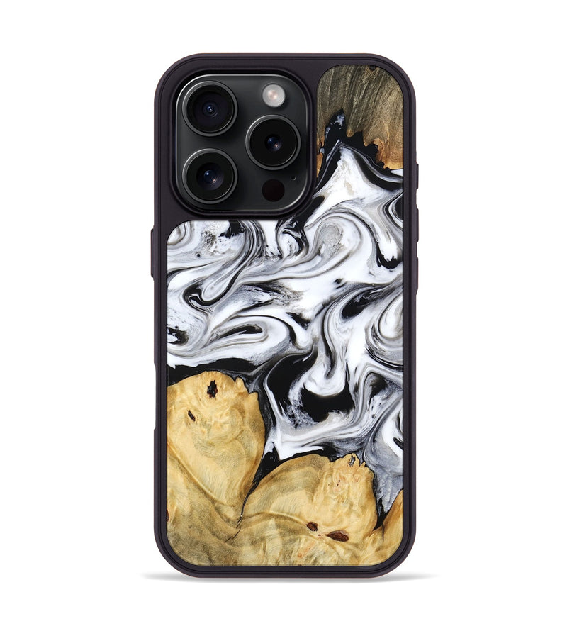 iPhone 16 Pro Wood Phone Case - Lashawn (Black & White, 774923)