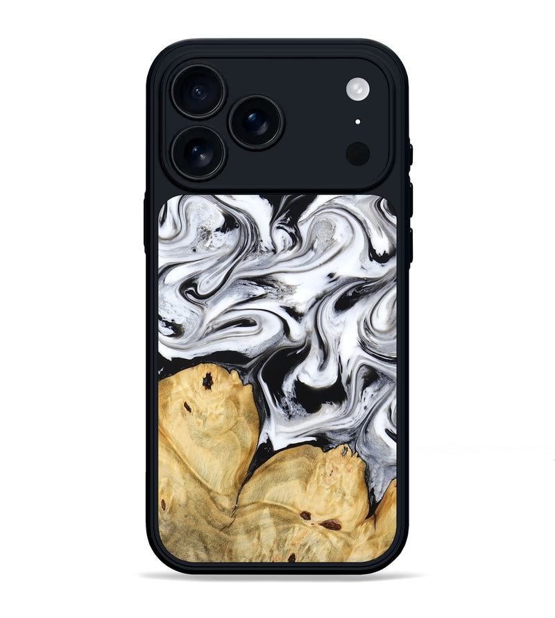 iPhone 17 Pro Max Wood Phone Case - Lashawn (Black & White, 774923)