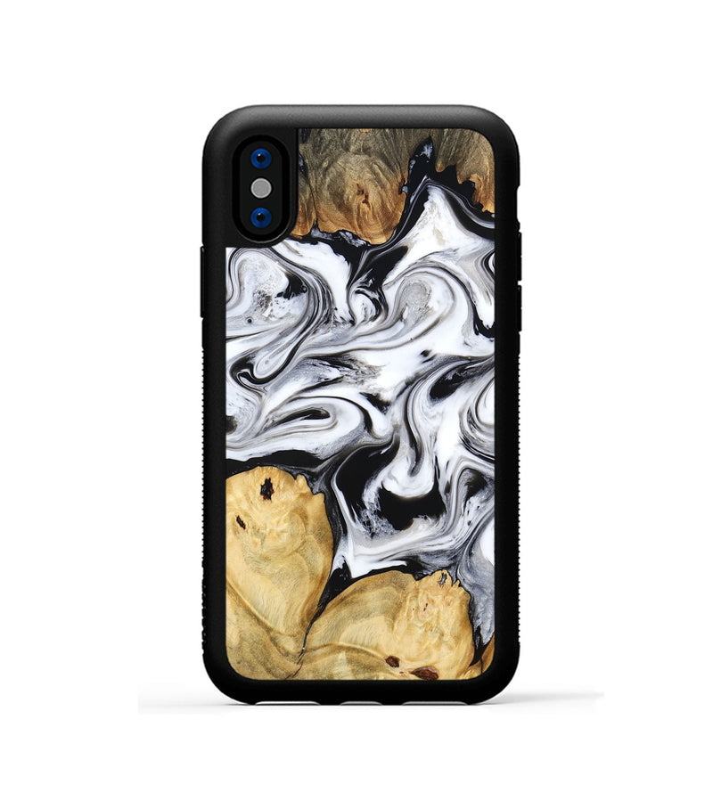 iPhone Xs Wood Phone Case - Lashawn (Black & White, 774923)