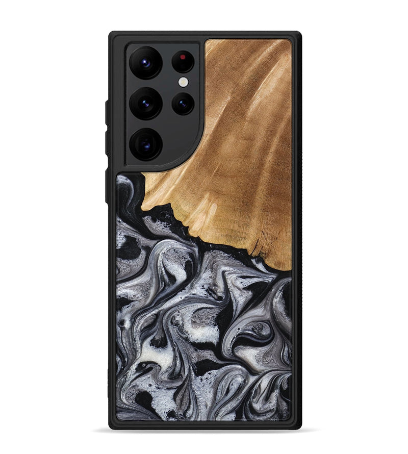 Galaxy S22 Ultra Wood Phone Case - Antone (Black & White, 774925)