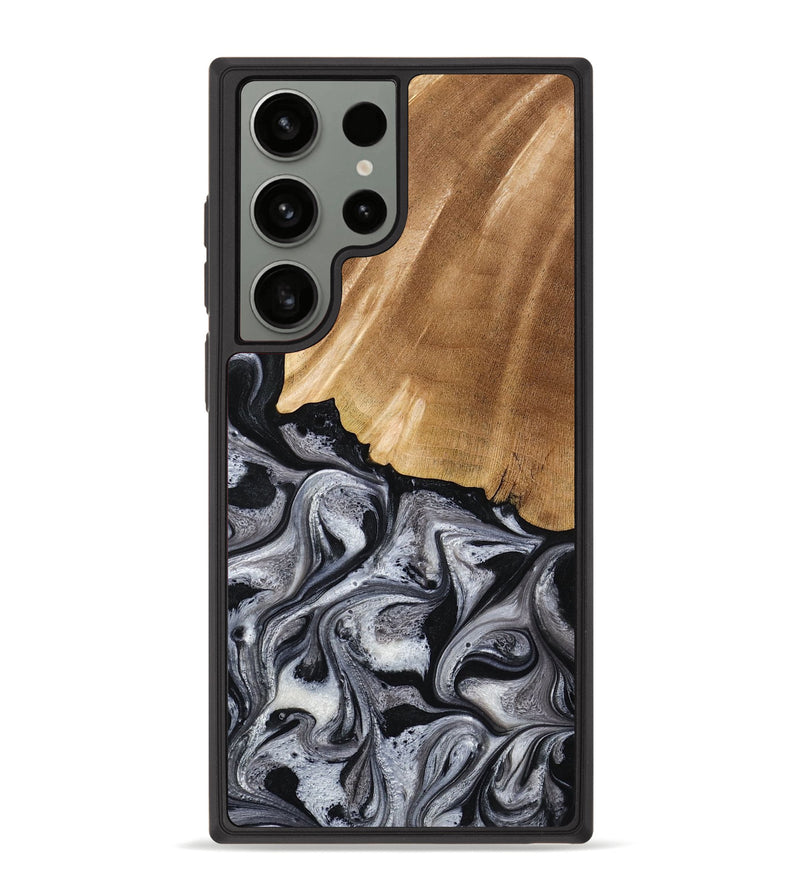Galaxy S23 Ultra Wood Phone Case - Antone (Black & White, 774925)