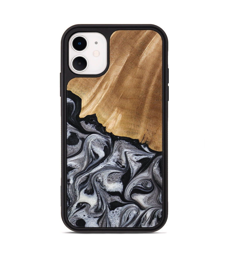 iPhone 11 Wood Phone Case - Antone (Black & White, 774925)
