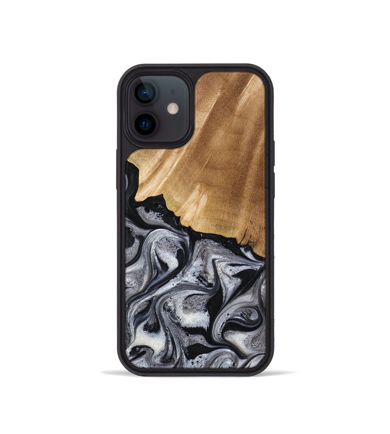 iPhone 12 mini Wood Phone Case - Antone (Black & White, 774925)