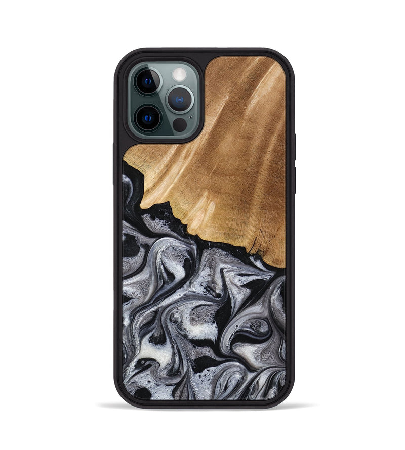 iPhone 12 Pro Wood Phone Case - Antone (Black & White, 774925)
