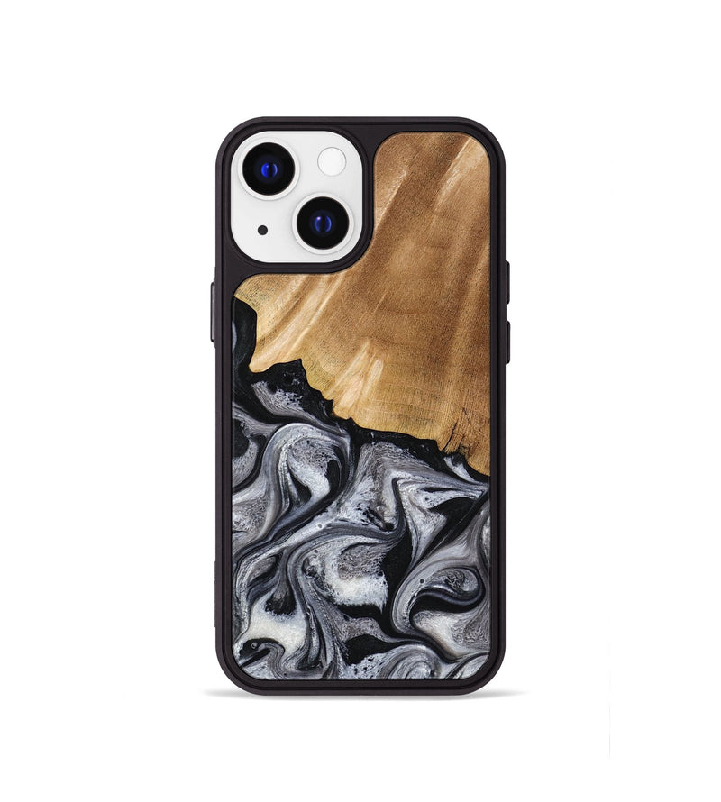 iPhone 13 mini Wood Phone Case - Antone (Black & White, 774925)