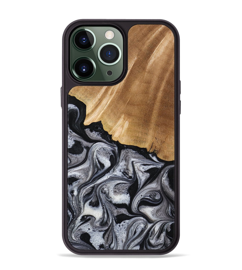 iPhone 13 Pro Max Wood Phone Case - Antone (Black & White, 774925)