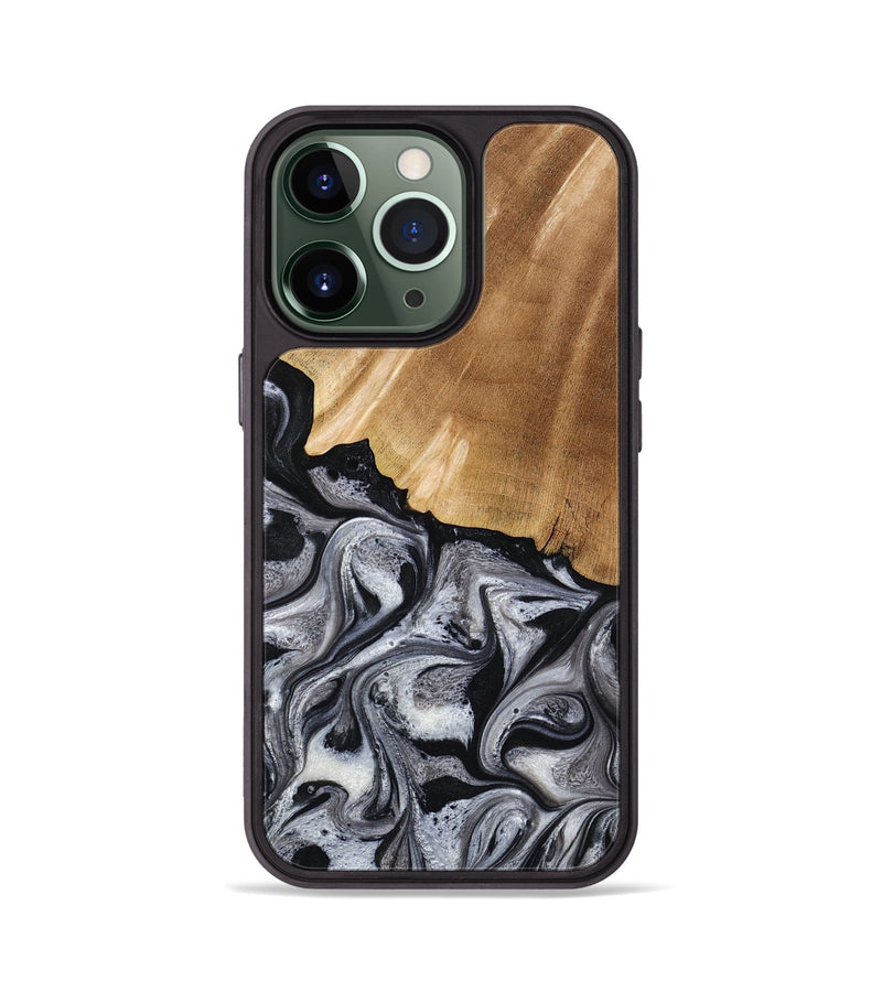 iPhone 13 Pro Wood Phone Case - Antone (Black & White, 774925)