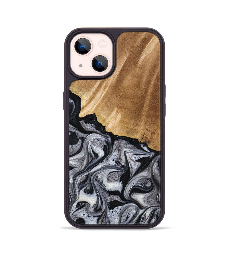 iPhone 14 Wood Phone Case - Antone (Black & White, 774925)