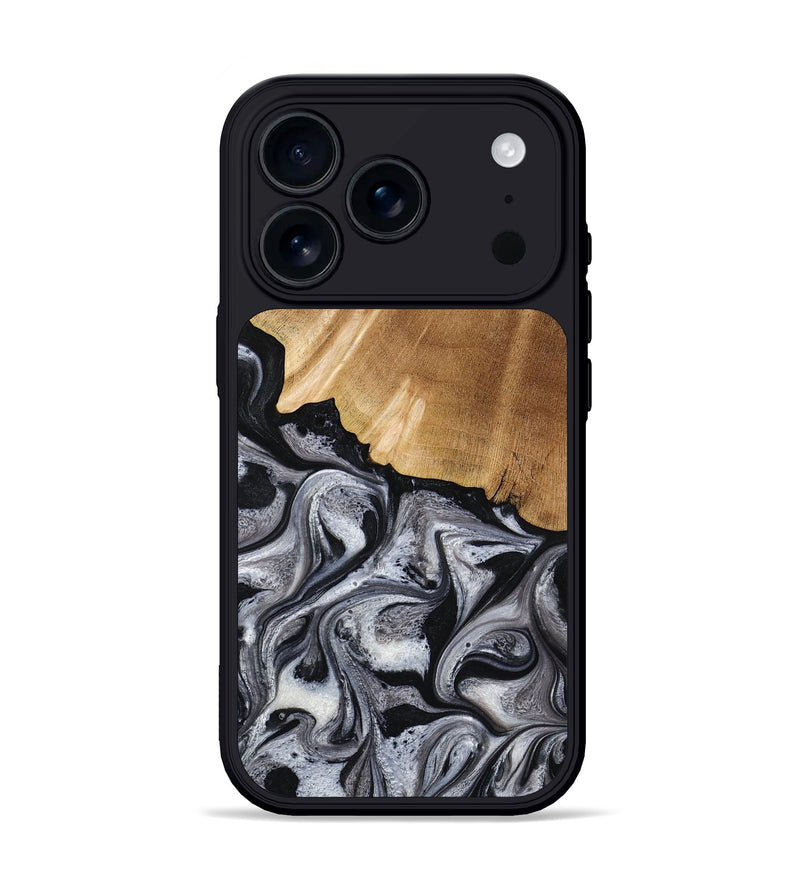 iPhone 17 Pro Wood Phone Case - Antone (Black & White, 774925)