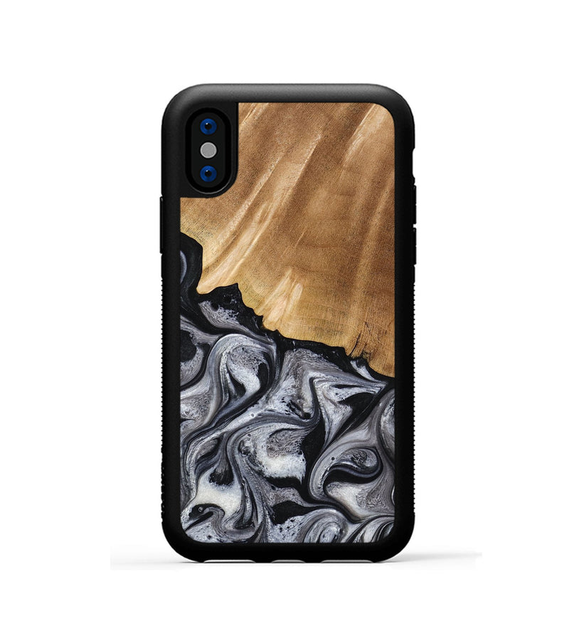 iPhone Xs Wood Phone Case - Antone (Black & White, 774925)