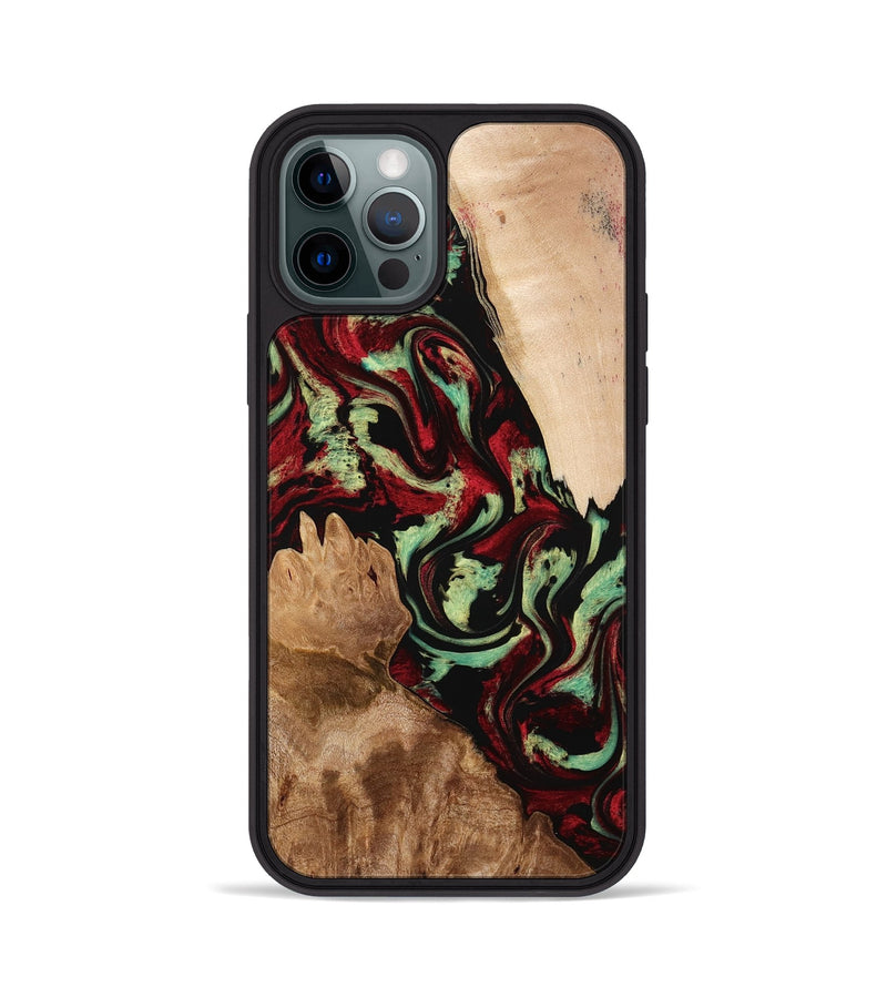 iPhone 12 Pro Wood Phone Case - Veva (Red, 774976)