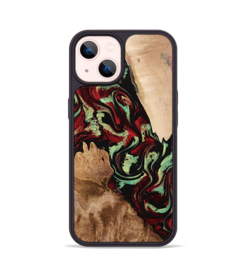 iPhone 14 Wood Phone Case - Veva (Red, 774976)