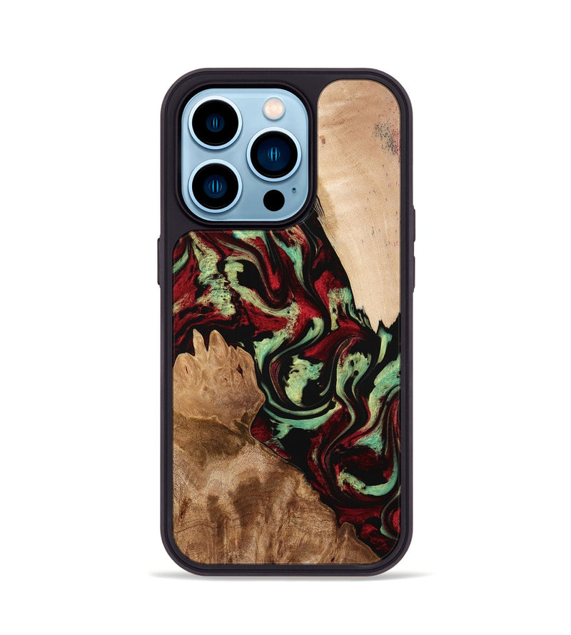 iPhone 14 Pro Wood Phone Case - Veva (Red, 774976)