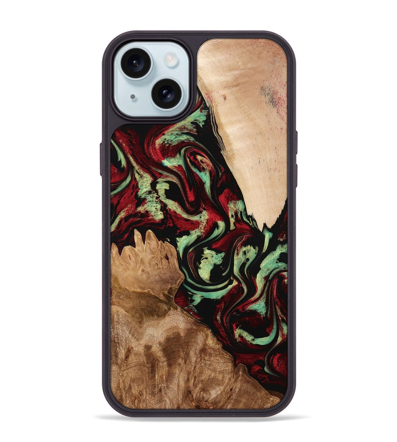 iPhone 15 Plus Wood Phone Case - Veva (Red, 774976)
