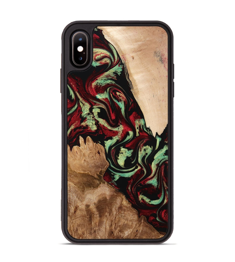 iPhone Xs Max Wood Phone Case - Veva (Red, 774976)