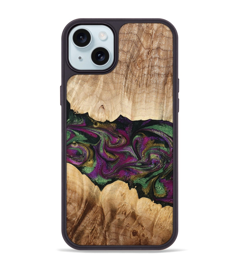 iPhone 15 Plus Wood Phone Case - Makayla (Purple, 775383)