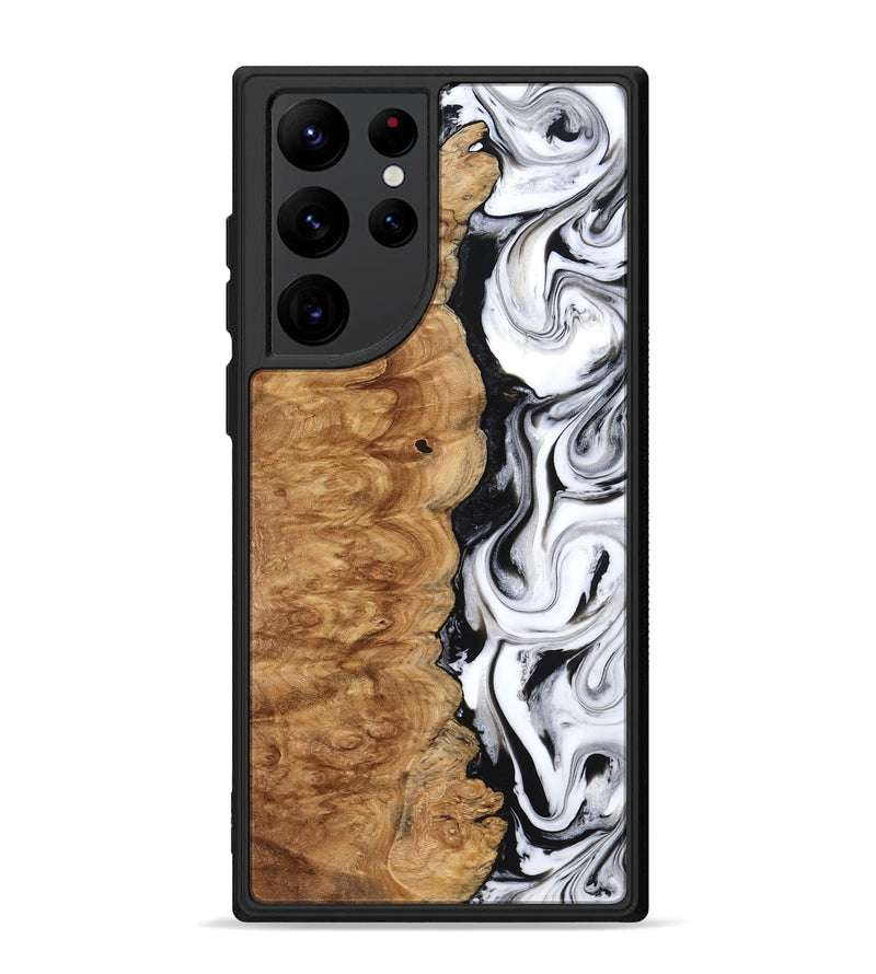 Galaxy S22 Ultra Wood Phone Case - Nira (Black & White, 775402)