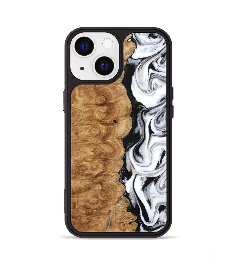 iPhone 13 Wood Phone Case - Nira (Black & White, 775402)