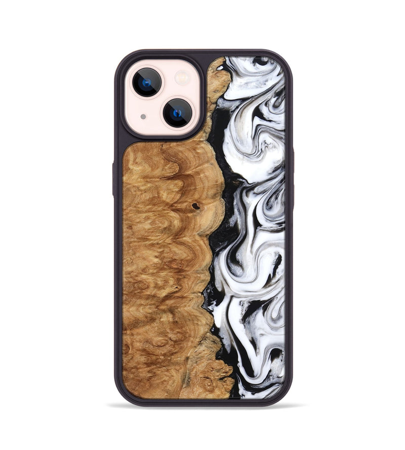 iPhone 14 Wood Phone Case - Nira (Black & White, 775402)