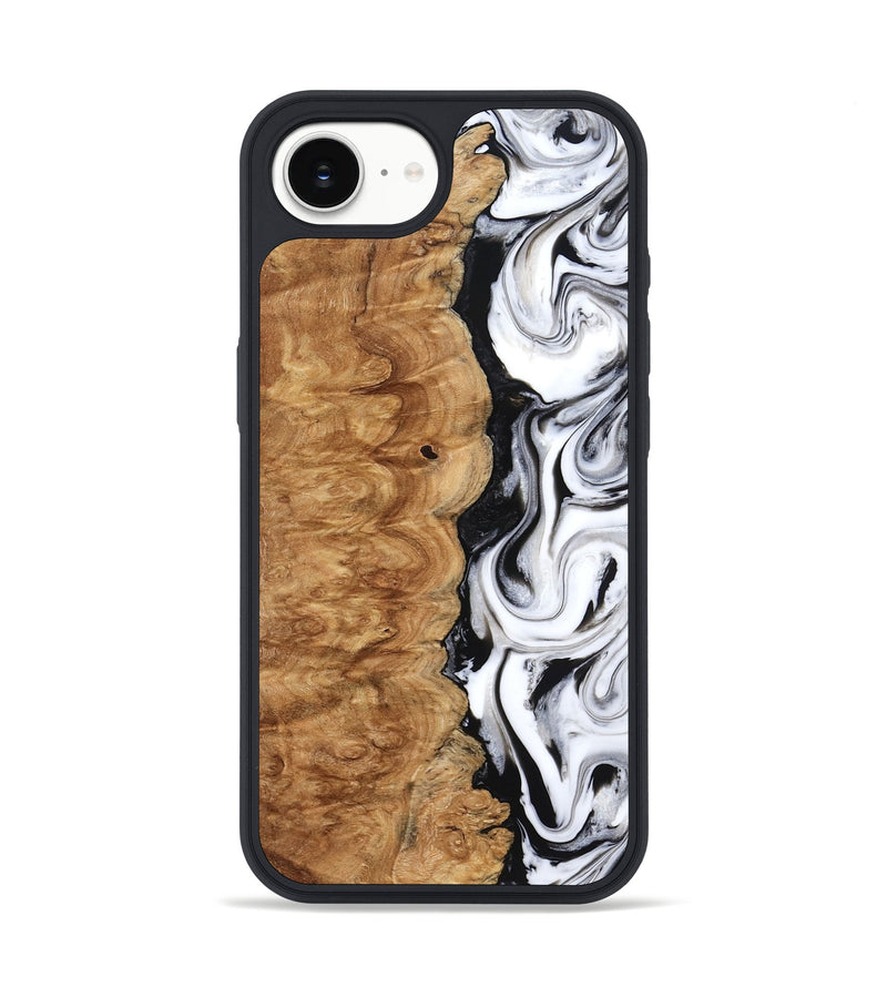 iPhone 16e Wood Phone Case - Nira (Black & White, 775402)