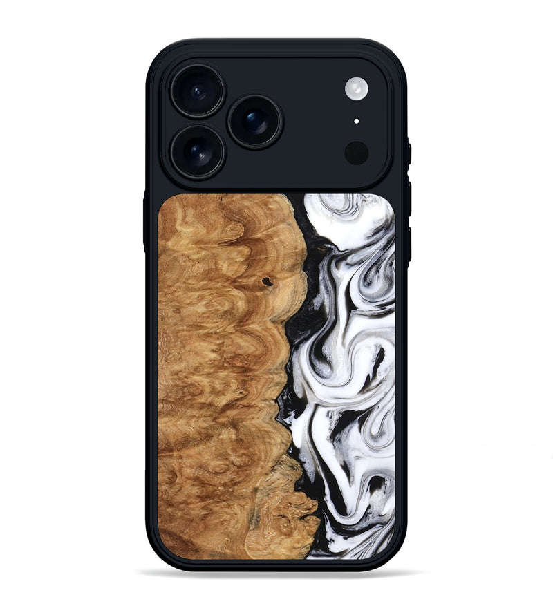 iPhone 17 Pro Max Wood Phone Case - Nira (Black & White, 775402)