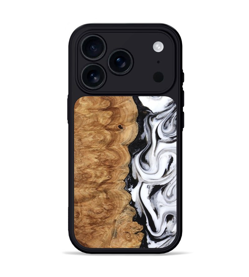 iPhone 17 Pro Wood Phone Case - Nira (Black & White, 775402)