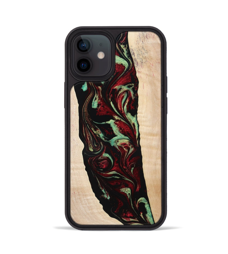 iPhone 12 Wood Phone Case - Sariah (Red, 775503)