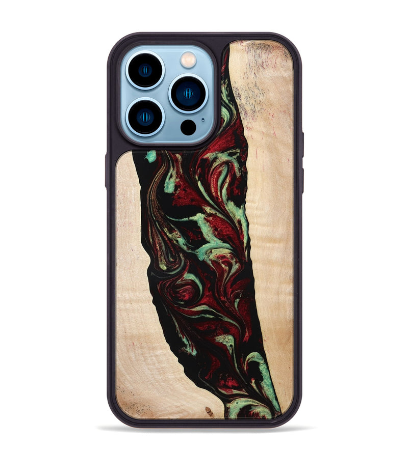 iPhone 14 Pro Max Wood Phone Case - Sariah (Red, 775503)