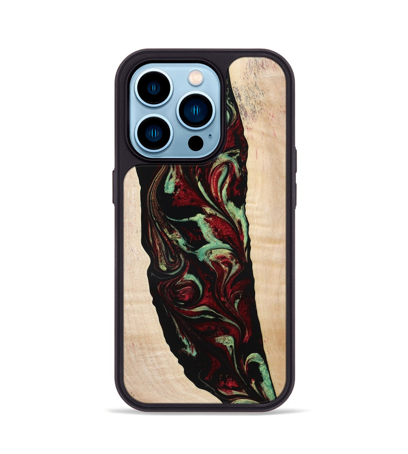iPhone 14 Pro Wood Phone Case - Sariah (Red, 775503)