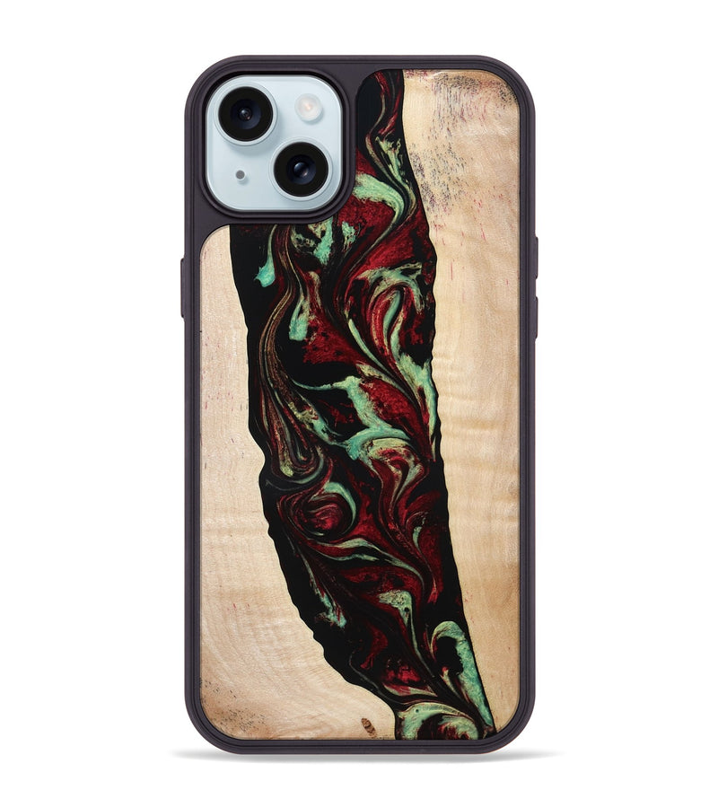 iPhone 15 Plus Wood Phone Case - Sariah (Red, 775503)