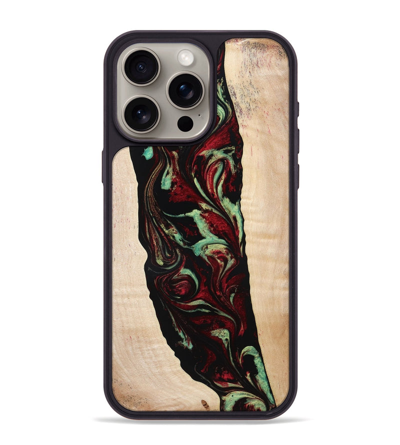 iPhone 15 Pro Max Wood Phone Case - Sariah (Red, 775503)