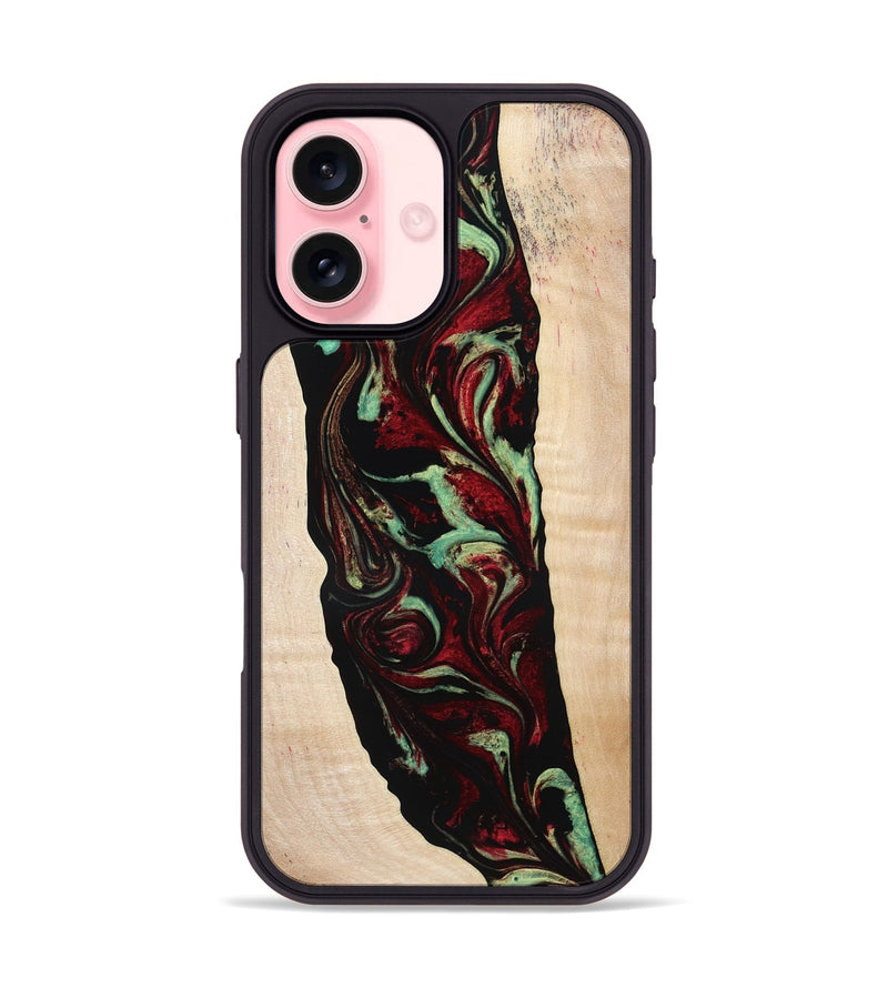 iPhone 16 Wood Phone Case - Sariah (Red, 775503)