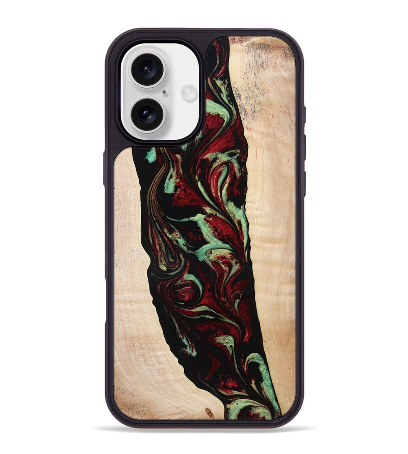 iPhone 16 Plus Wood Phone Case - Sariah (Red, 775503)