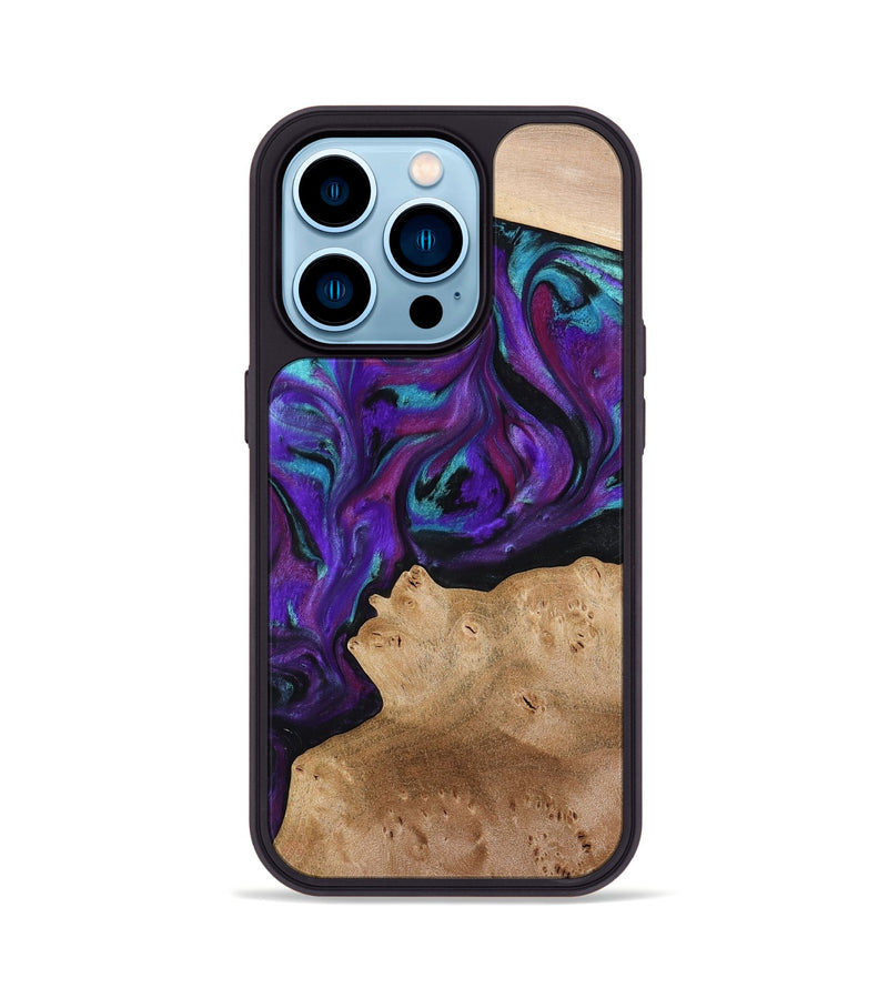iPhone 14 Pro Wood Phone Case - Calista (Purple, 775640)