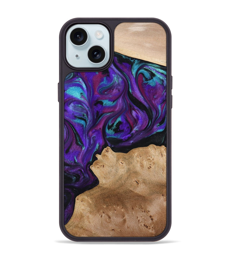 iPhone 15 Plus Wood Phone Case - Calista (Purple, 775640)