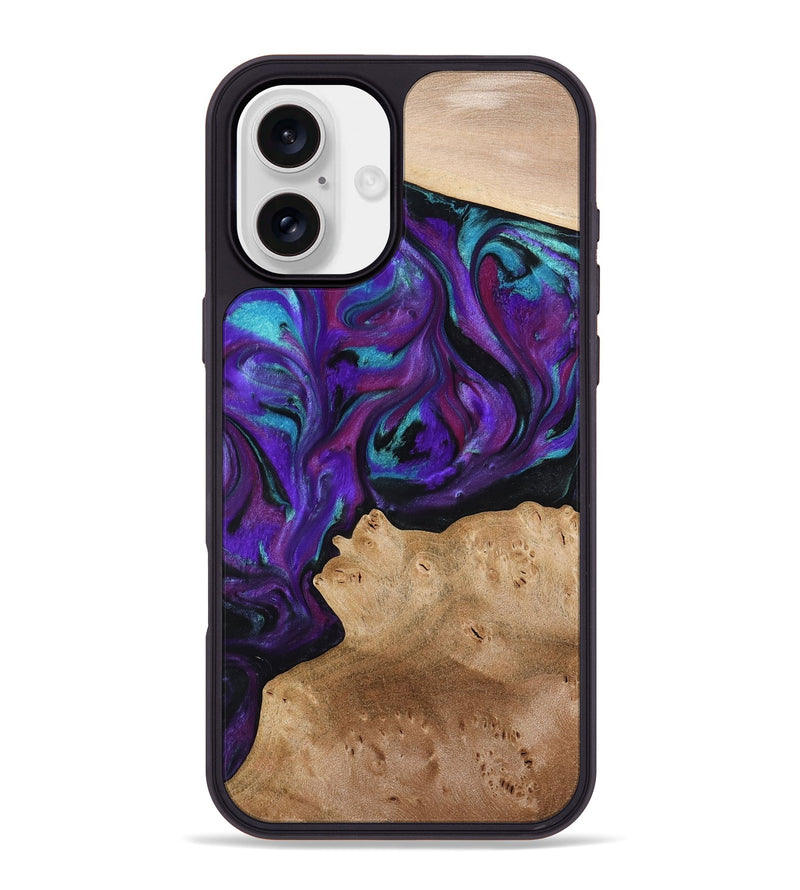 iPhone 16 Plus Wood Phone Case - Calista (Purple, 775640)