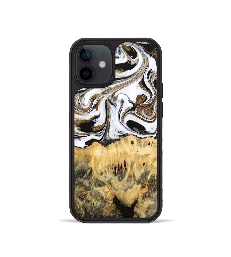 iPhone 12 mini Wood Phone Case - Squire (Black & White, 775643)