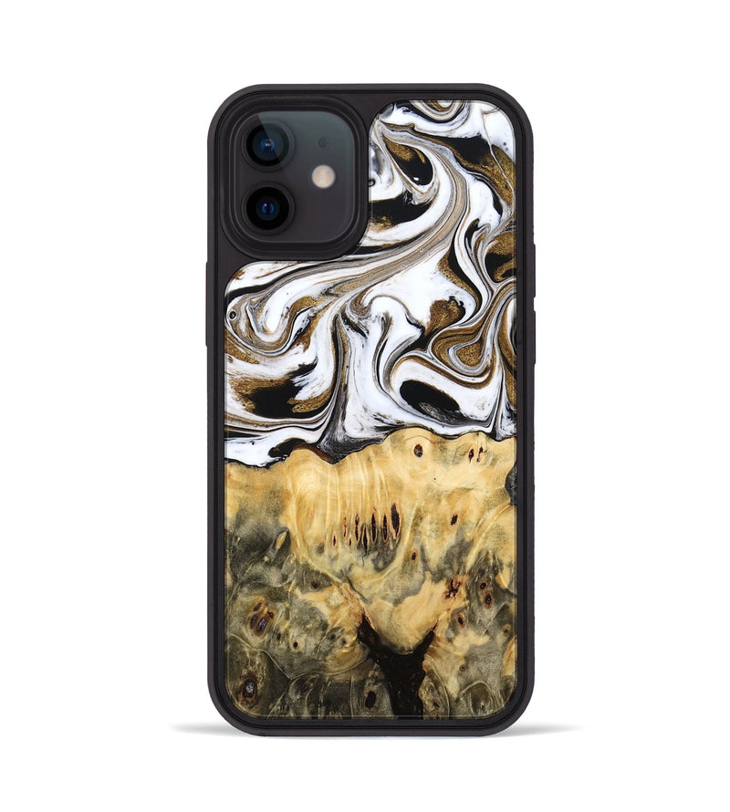 iPhone 12 Wood Phone Case - Squire (Black & White, 775643)