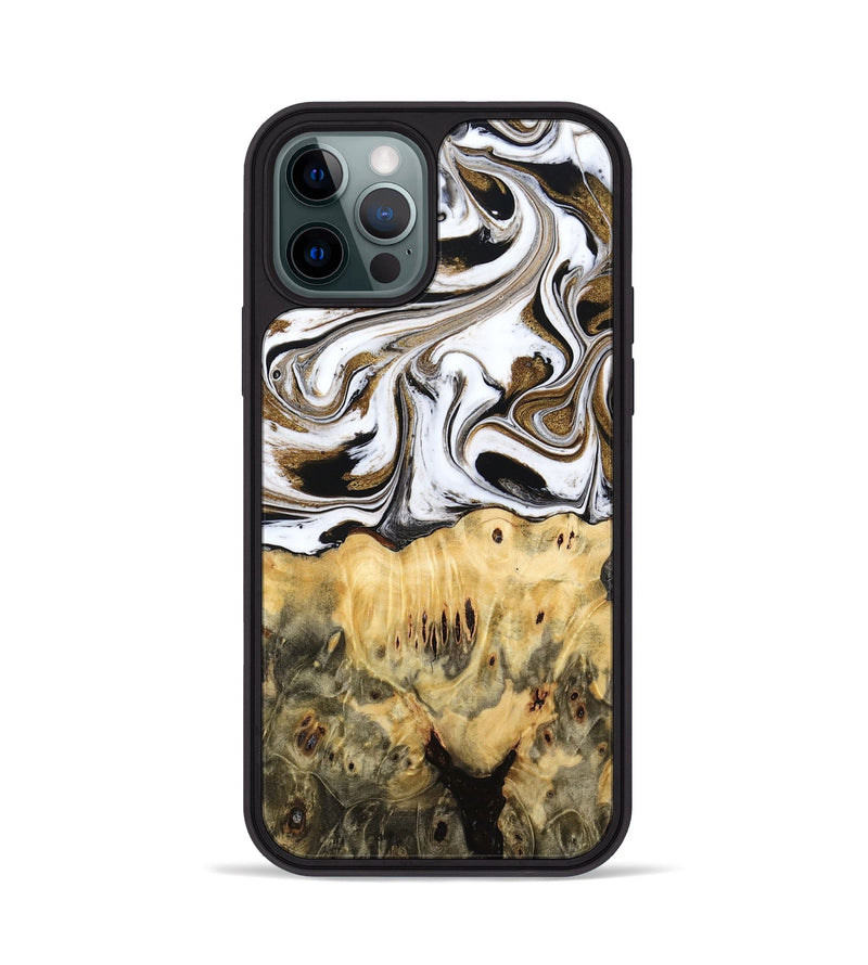 iPhone 12 Pro Wood Phone Case - Squire (Black & White, 775643)