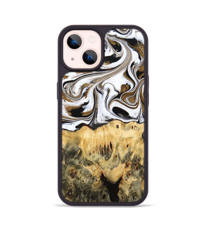 iPhone 14 Wood Phone Case - Squire (Black & White, 775643)