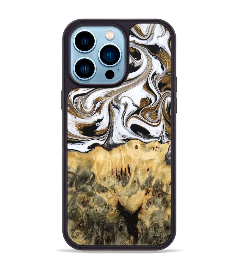 iPhone 14 Pro Max Wood Phone Case - Squire (Black & White, 775643)